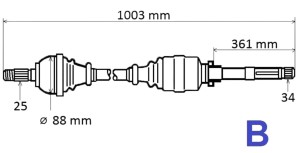 Półoś Napędowa Prawa Dacia Duster 1.5 dCi T6193 391004692R  Nowy GRESA 