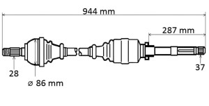 Półoś Napędowa Prawa Citroen C4 Picasso 1.5BlueHDI T6209  9811176780   Nowy GRESA 