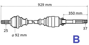 Półoś Napędowa Prawa Citroen C5 II 3.0 V6 24V T6235 3273RF Nowy GRESA