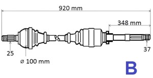 Półoś Napędowa Prawa Citroen C4 Peugeot 307 2.0HDI T6191  3273LX Nowy GRESA 